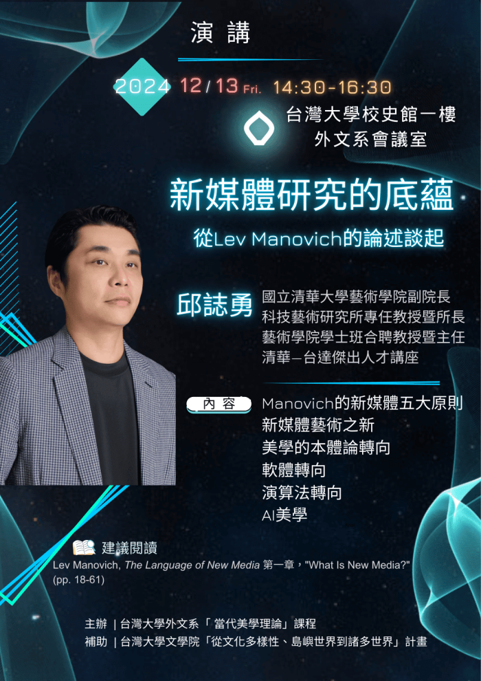 12/13 演講：新媒體研究的底蘊：從Lev Manovich的論述談起